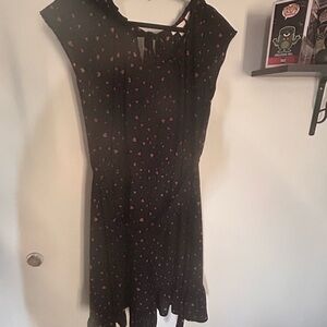 Elegant Black Dress with Red Accents